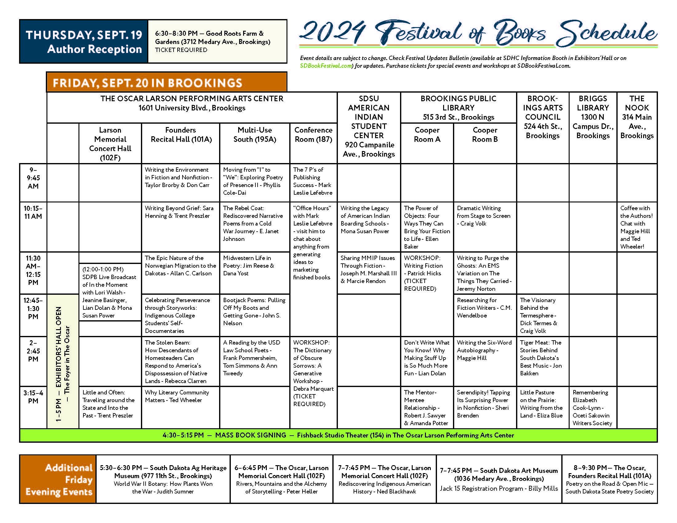 Festival 2024 Kick-off Events & Schedule 